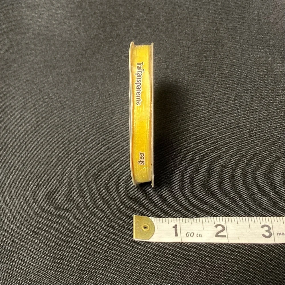 ⭐️ Ribbon Trends Thin Daffodil Yellow Sheer Craft Ribbon 1/4” x 540”